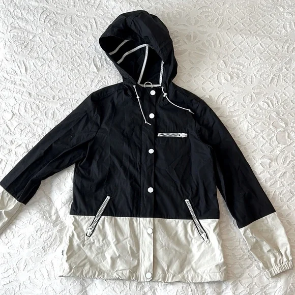 Levi’s raincoat, black and cream in color - Picture 1 of 2